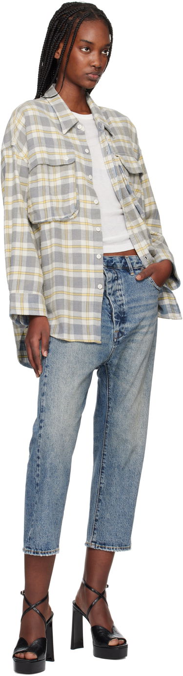 Jeans R13 R13 Exene Cropped Distressed Jeans Blå | R13WD139-D213A, 3