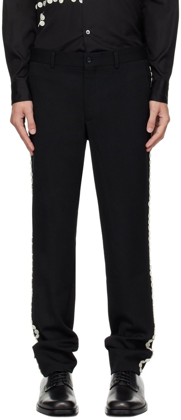 Bukser Comme des Garçons Homme Plus Black Button Trousers Sort | PN-P019-051