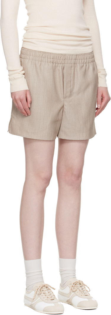 Shorts AMI AMI Paris Wool Elasticated Shorts Beige | USO117.WV0065, 1