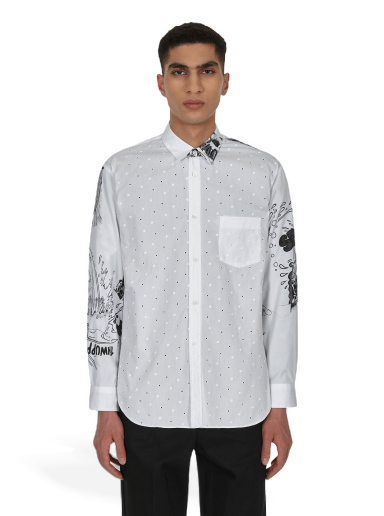 Skjorte Comme des Garçons Christian Marclay Printed Shirt Hvid | FI-B053 1