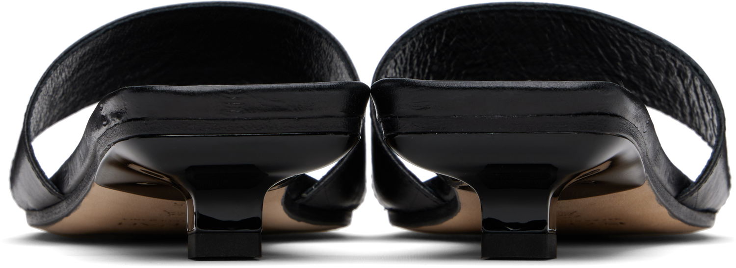 Tilbehør BY FAR BY FAR Ceni Eel Embossed Leather Heeled Sandals Sort | MWFHO014CL036BK001PL, 1