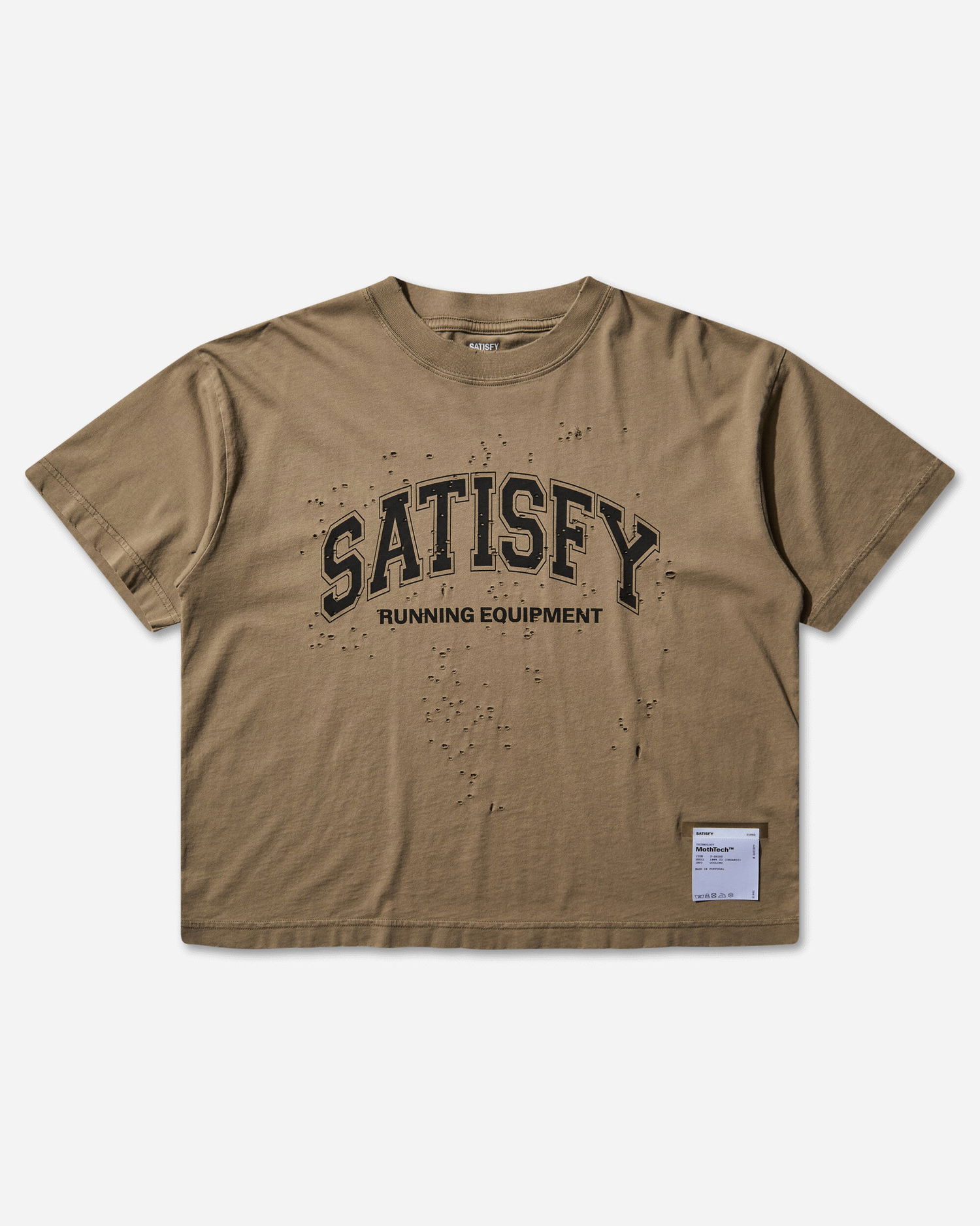 T-shirt Satisfy MothTech T-Shirt with Holes Brun | 21002 91A04, 1