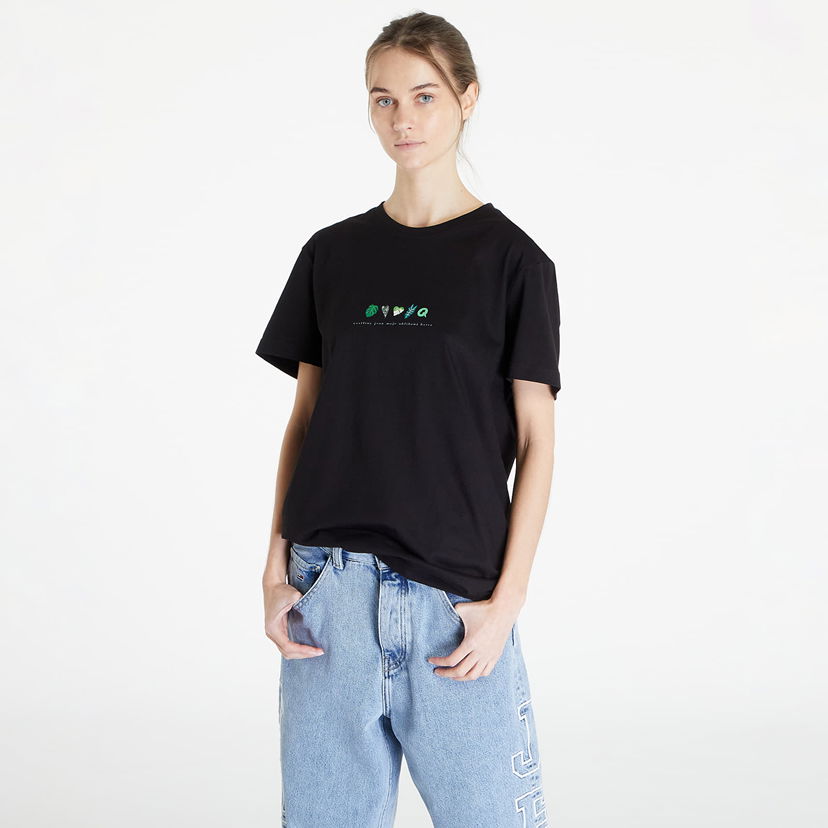 T-shirt Queens Rostliny Jsou Moje Oblíbená Barva T-Shirt Sort | QNS_034