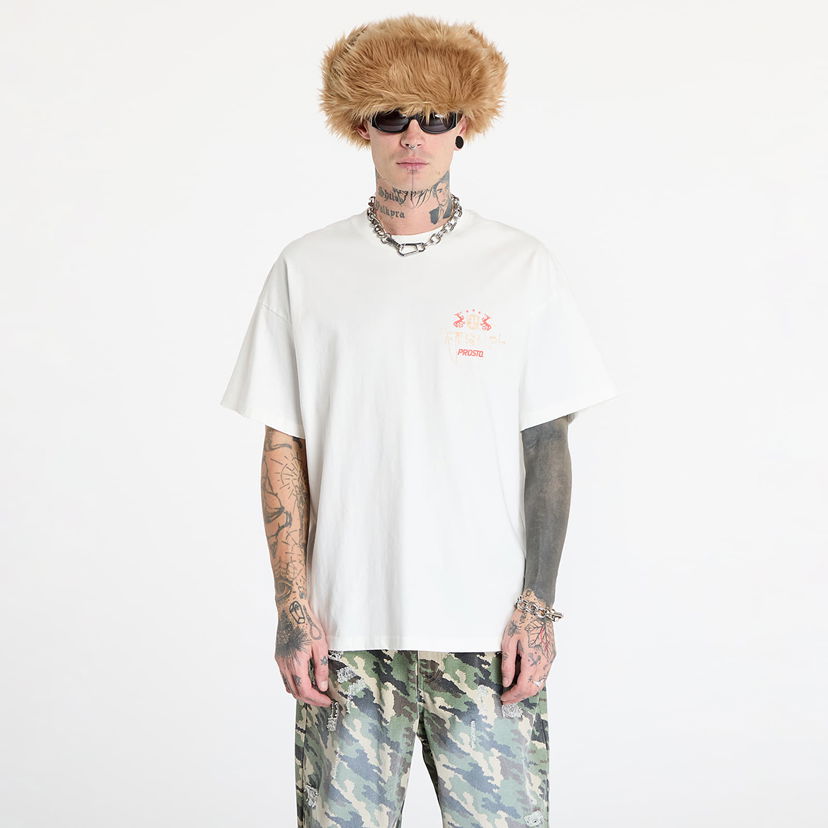 T-shirt Footshop PROSTO x Crest Graphic T-Shirt Hvid | FTSHP_417