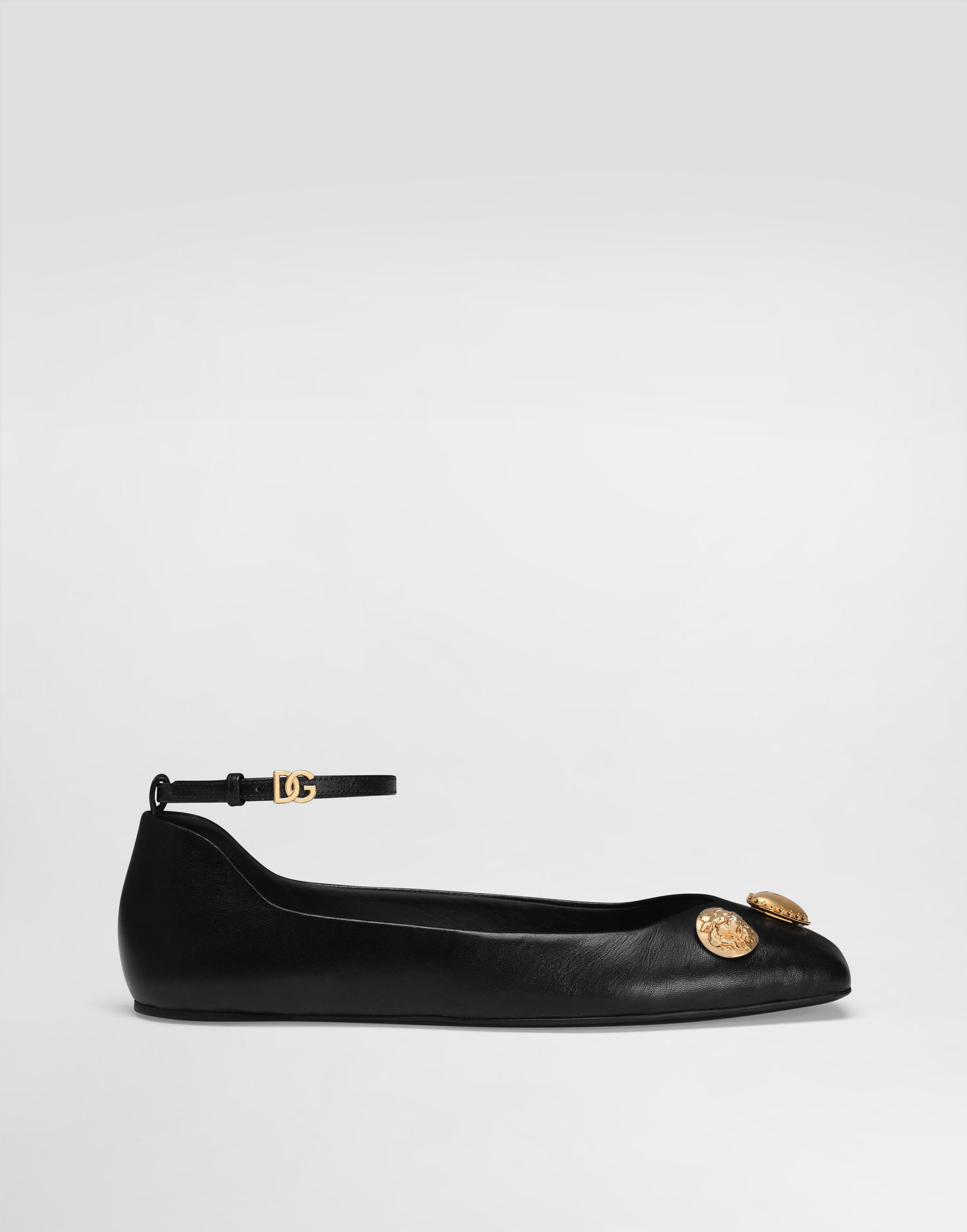 Tilbehør Dolce & Gabbana Dolce & Gabbana Leather Ballet Flats with Embroidered Detail Sort | CB0269AO03380999, 0