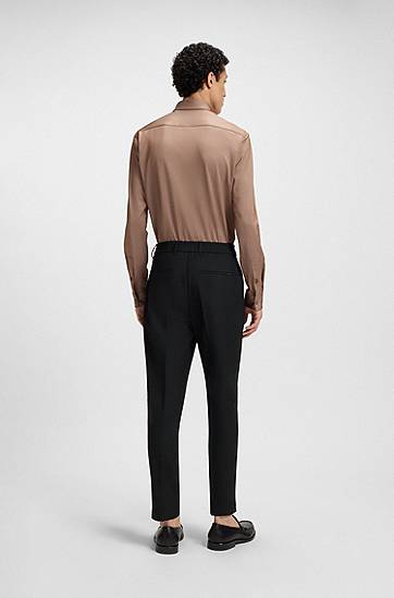 Bukser BOSS Tapered-Fit Stretch Trousers Sort | 50546063, 1