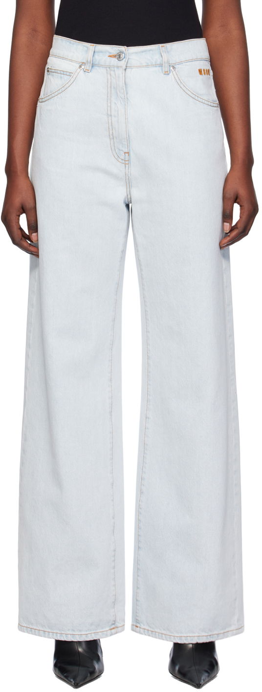 Jeans MSGM Faded Jeans Turkis | 3641MDP253L 247269