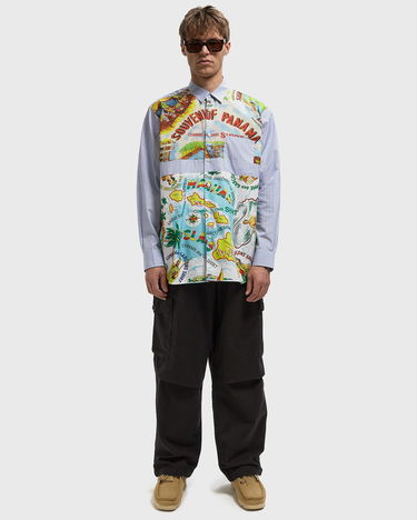 Skjorte Comme des Garçons Pinstripe Patchwork Souvenir Print Woven Shirt Flerfarvet | FP-B059-W25-1, 2