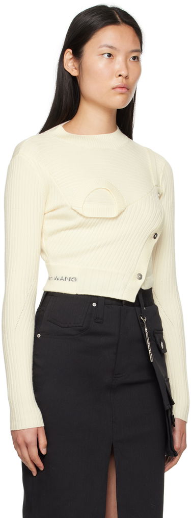 Sweater Feng Chen Wang Feng Chen Wang Ribbed Asymmetrical Sweater Beige | FWF16KT02, 1