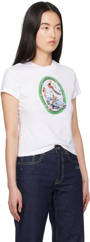 T-shirt Off-White Off-White Oval Fresco T-Shirt Hvid | OWAA112S25JER0010184, 1