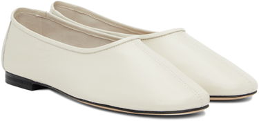 Sneakers og sko BY FAR Prudence Creased Ballerina Flats Hvid | MWFFC005LL002WH020PL, 3