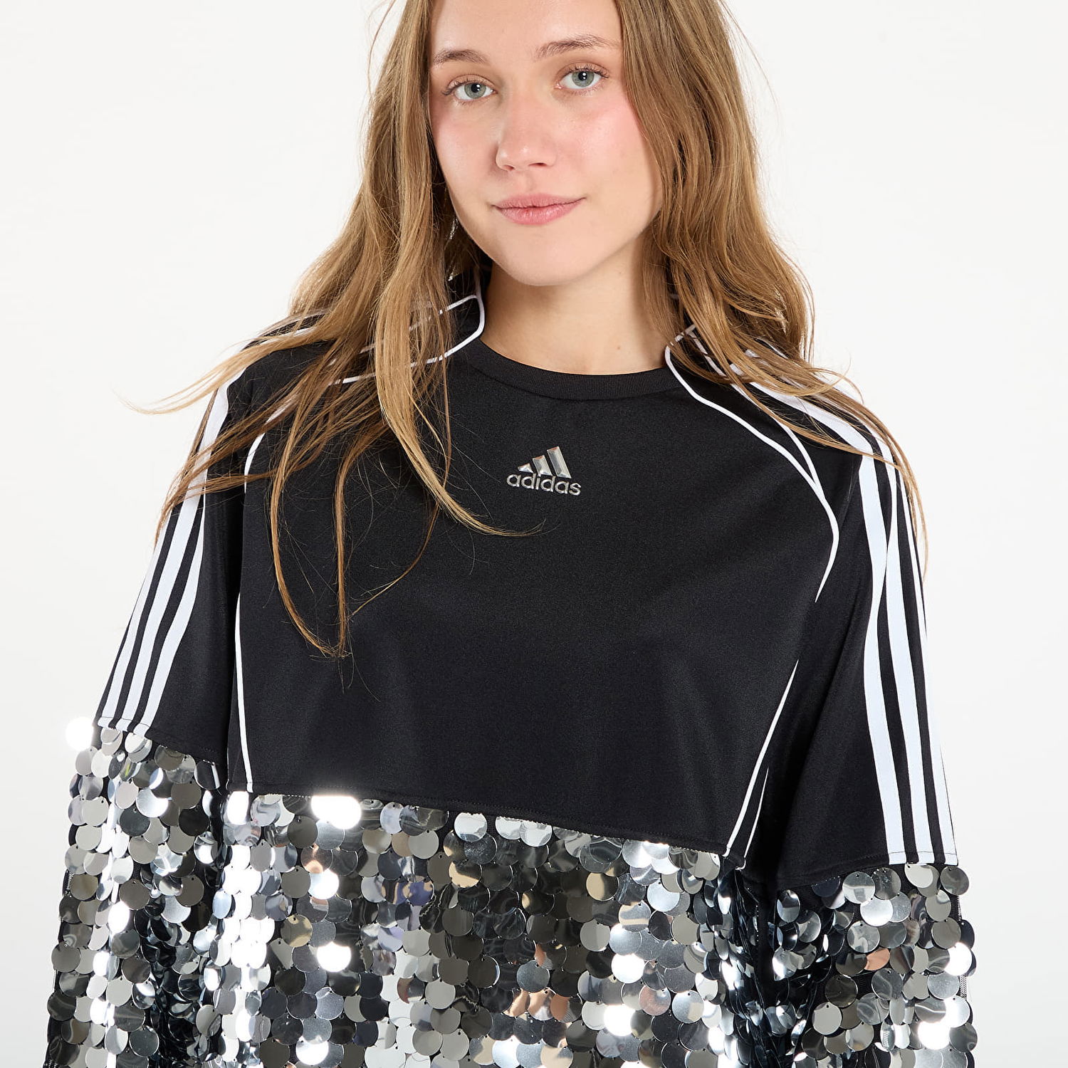 Kjole adidas Originals Adilenium Season 4 Teamgeist Sequins Mini Dress Sort | KE9798, 1