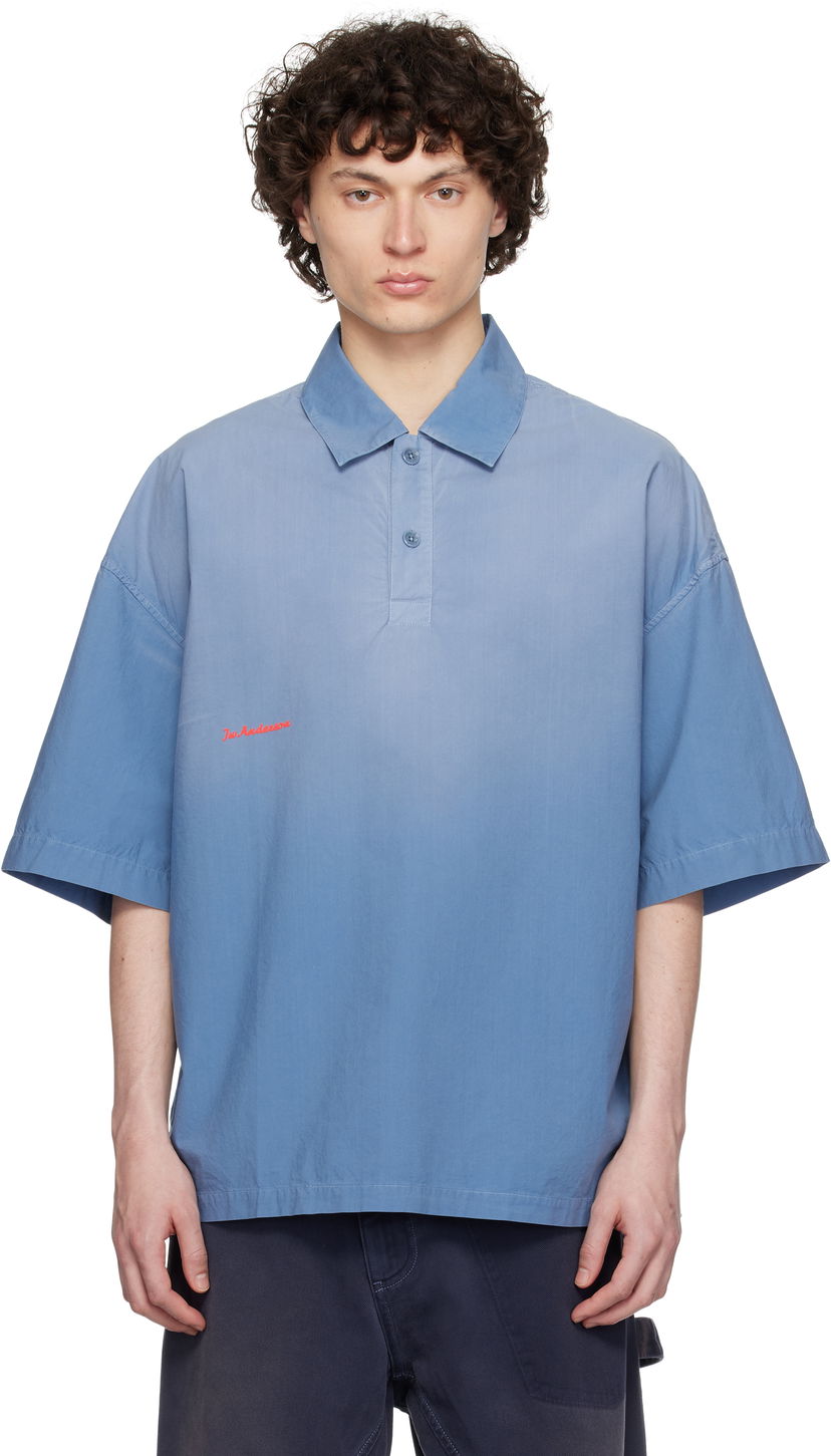 Polo skjorte JW Anderson JW Anderson Oversized Logo Polo Blå | SH0358-PG1764