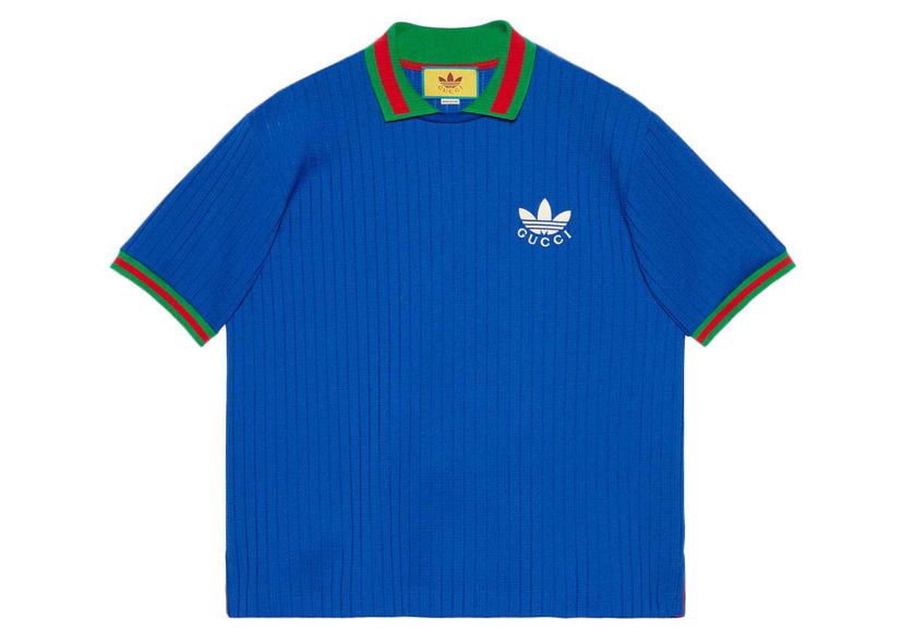 Polo skjorte Gucci adidas x Polyester Polo Shirt Cobalt Blue Blå | 691777 XJEKF 4364