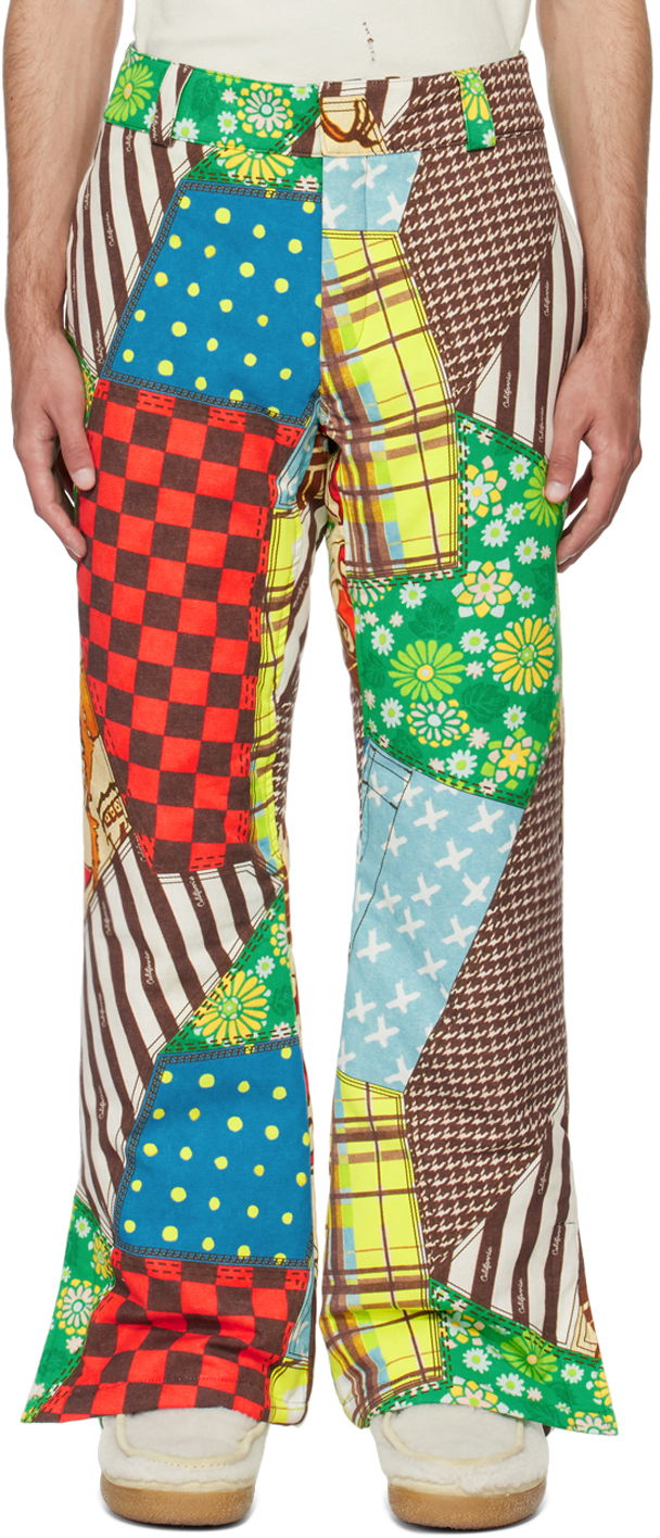 Bukser ERL Patchwork Print Flare Trousers Flerfarvet | ERL07P006