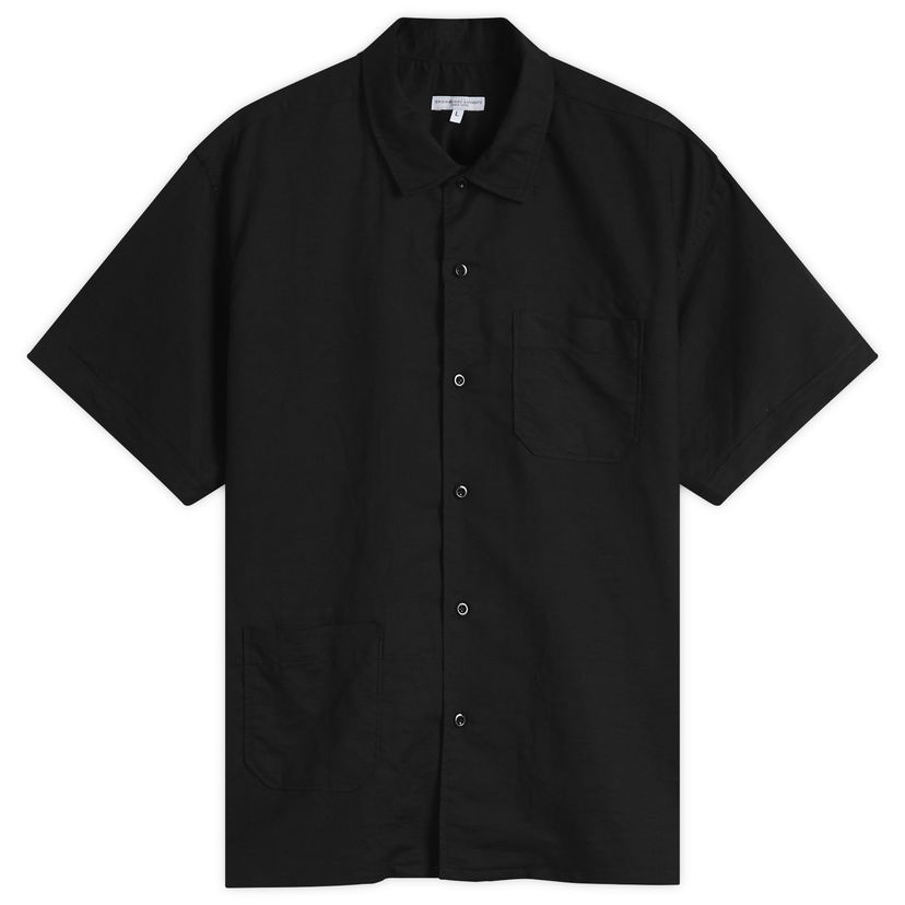 Skjorte Engineered Garments Engineered Garments Camp Shirt Handkerchief Linen, Size Large Sort | QT017-RK299