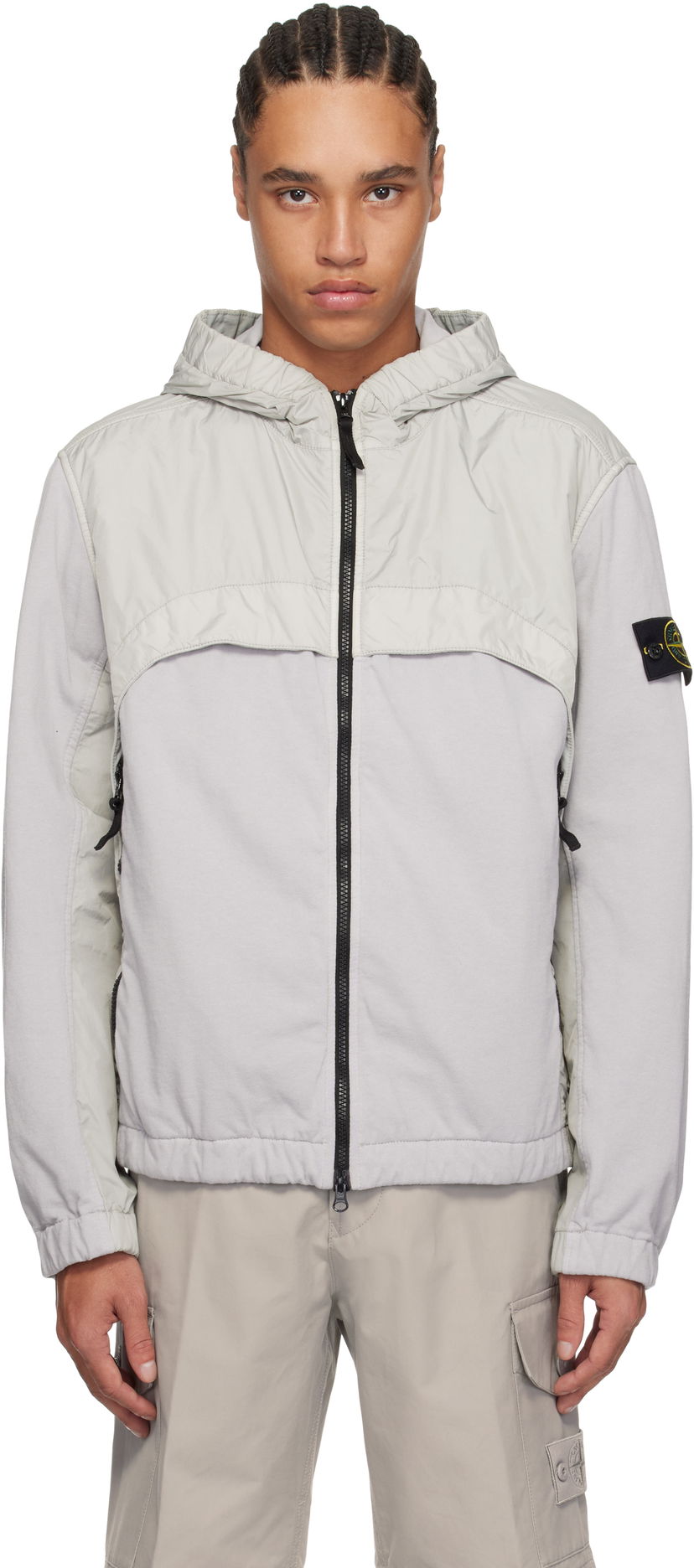 Vindjakke Stone Island Stone Island Crinkle Reps R-NY Hooded Jacket Grå | K1S15 4100041 S0A23