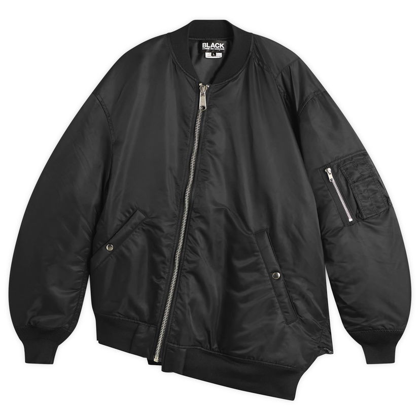 Bomberjakke Comme des Garçons Comme des Garçons BLACK Asymmetric Bomber Jacket Sort | 1P-J011-W25-1