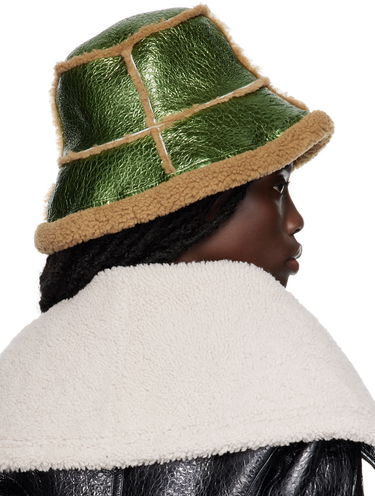 Hat Jean Paul Gaultier Gaultier Laminated Faux-Shearling Bucket Hat Grøn | 22/09-U-CC007-L500, 2