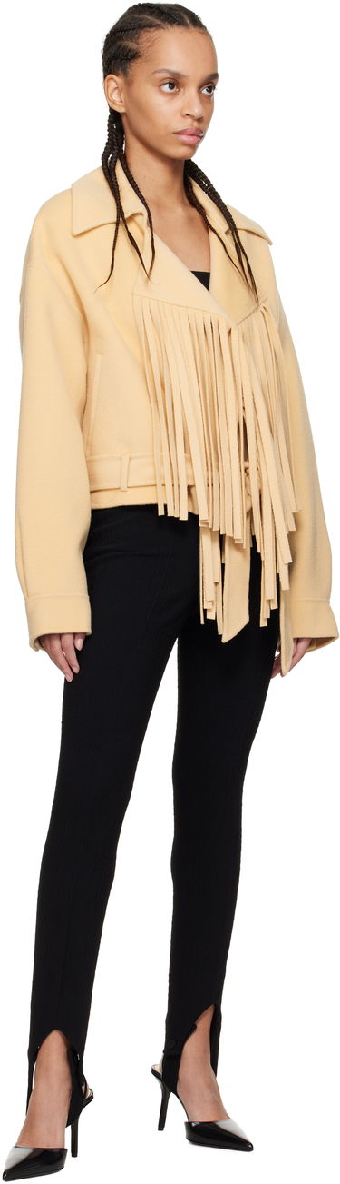 Jakke Nanushka Nanushka Ticia Fringed Double Wool Jacket Beige | NW25RSJK10005, 3