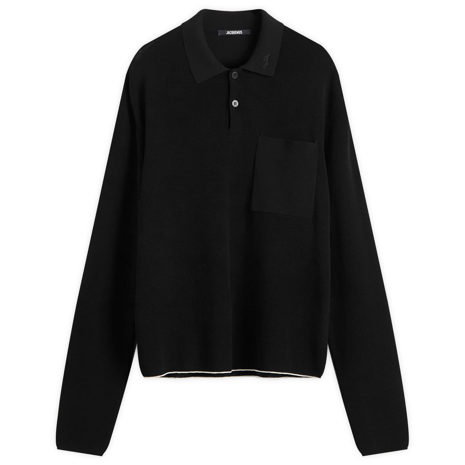 Polo skjorte Jacquemus Knitted Polo Shirt Sort | 25HPOM00603AK00274-990, 1