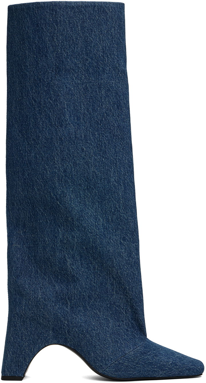 Sneakers og sko Coperni Tall Denim Boots Blå | COPSH03252