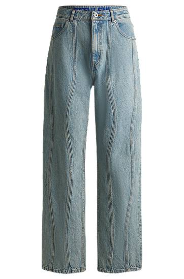 Jeans BOSS Loose Fit Jeans with Wavy Seamlines Blå | 50531726