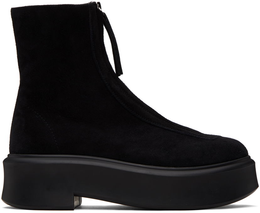 Tøj The Row The Row Zipped I Suede Boots Sort | F1144-L25