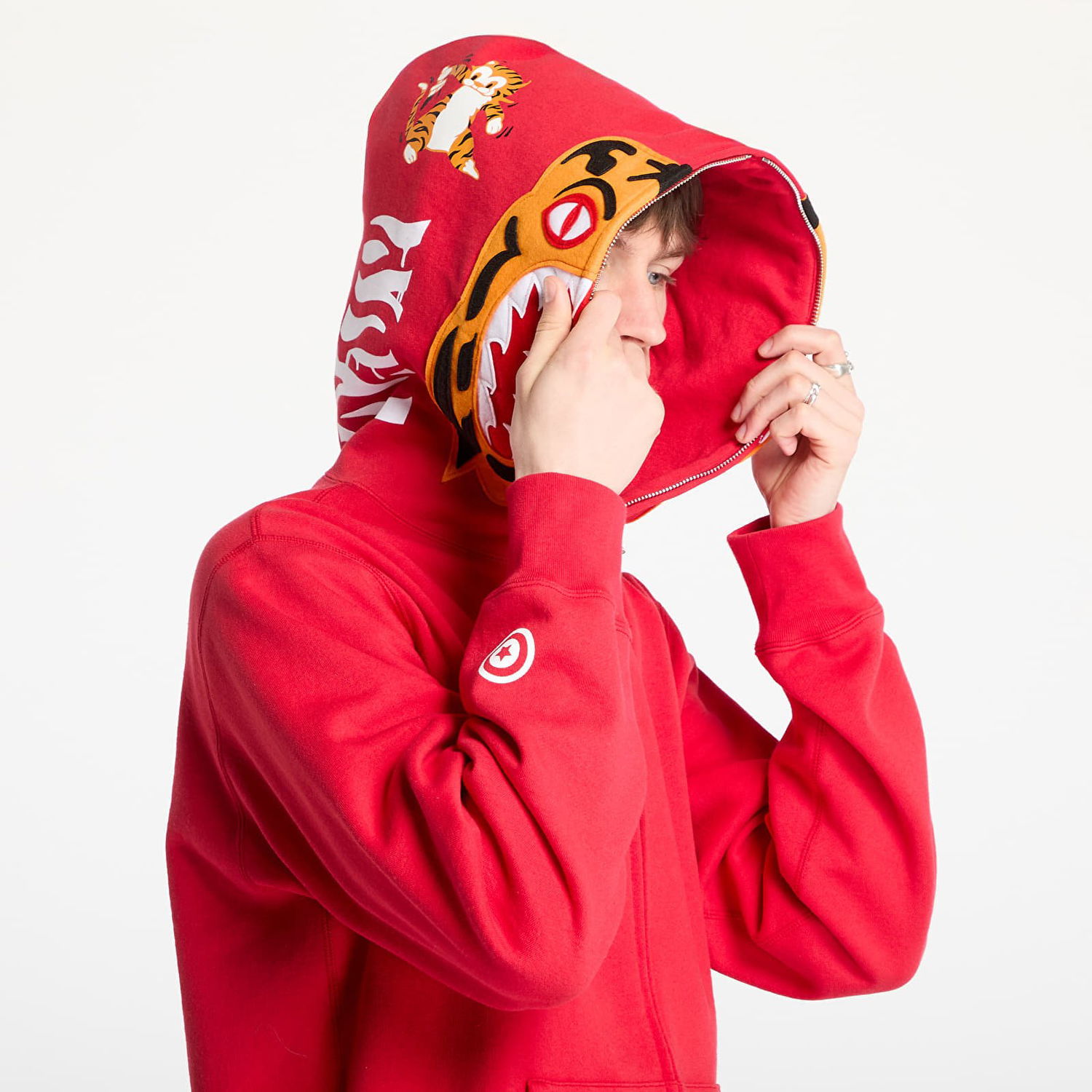 Sweatshirt BAPE A BATHING APE Tiger Full Zip Hoodie Rød | 001ZPL301006MRED, 1