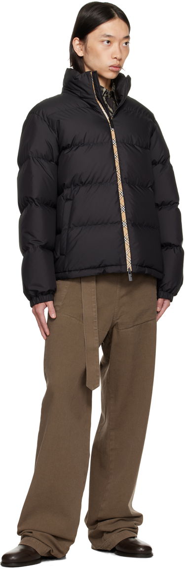 Puffer jakke Burberry Burberry Snowdon Checker-Tape Down Jacket Sort | 8113810, 4