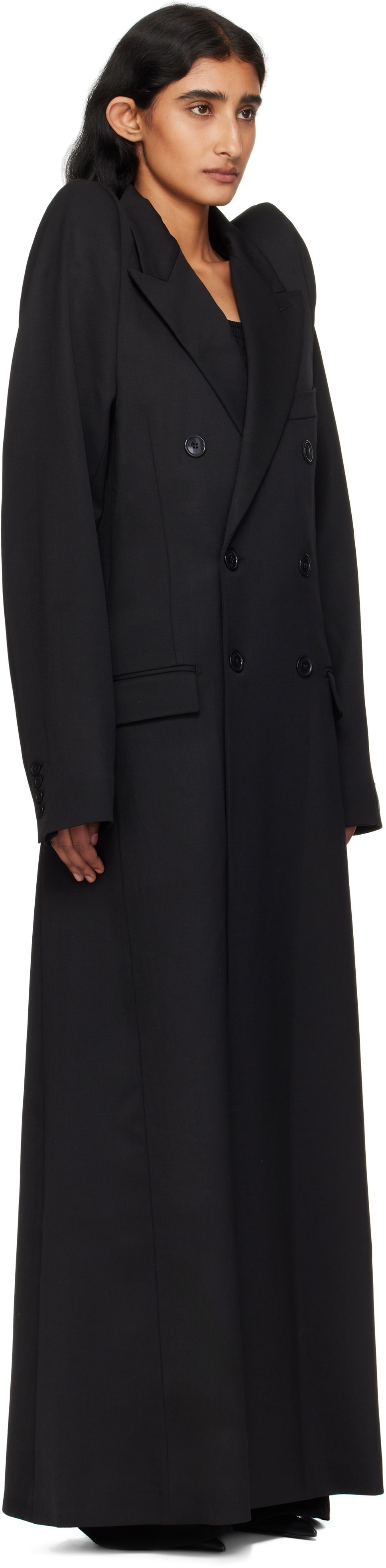 Frakker VETEMENTS VETEMENTS Tight Shoulder Tailored Coat Sort | UH76TC900B, 1