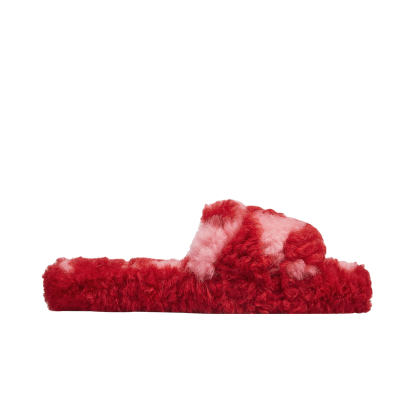 Sneakers og sko Bottega Veneta Teddy Fur Slide Sandals Rød | 690543V1KV05084