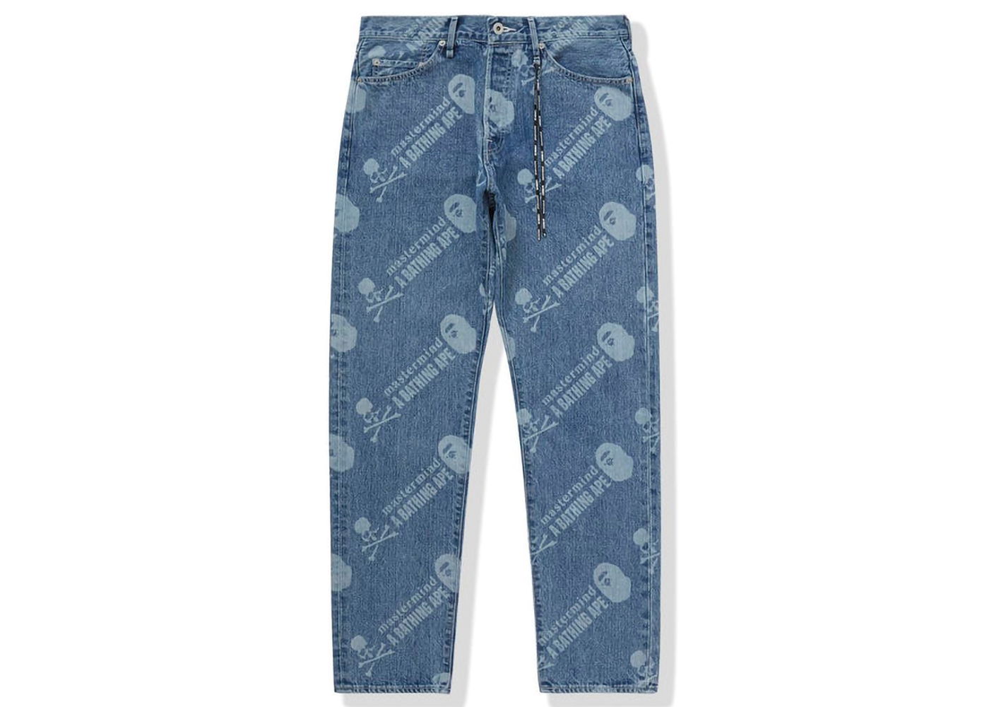 Bukser BAPE BAPE x Mastermind Washed Denim Pants Blue Indigo Blå | MVBJN150901MH, 0