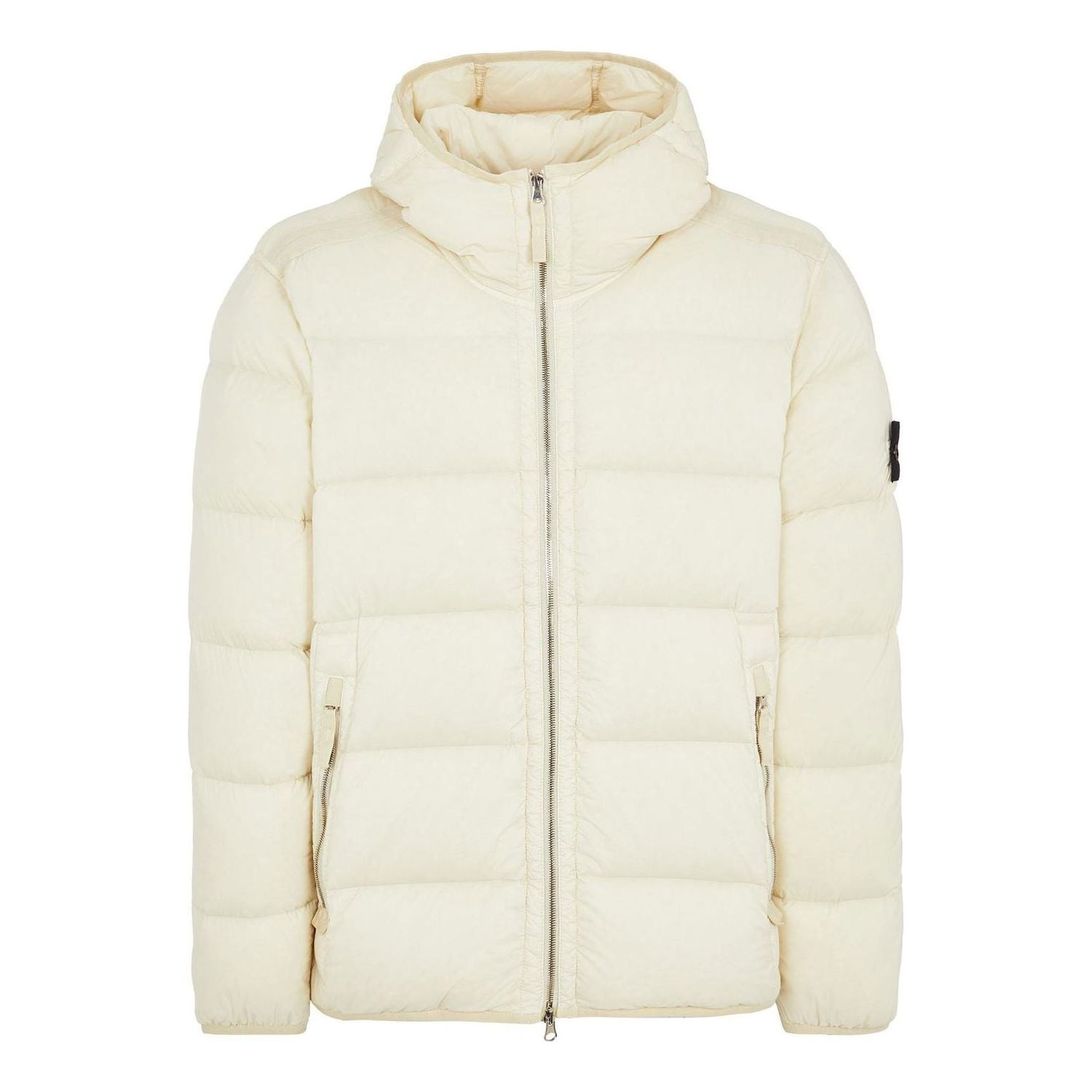 Puffer jakke Stone Island Compass Patch Zip-Up Puffer Jacket Beige | 791543728-V0097, 0