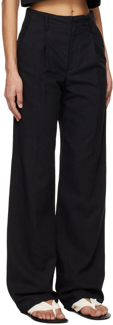 Bukser Loulou de Saison Loulou de Saison Jiva Wide-Leg Trousers Sort | JIVA, 1