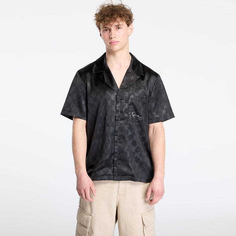 Skjorte Karl Kani Karl Kani Signature AOP Resort Shirt Sort | PD00005369