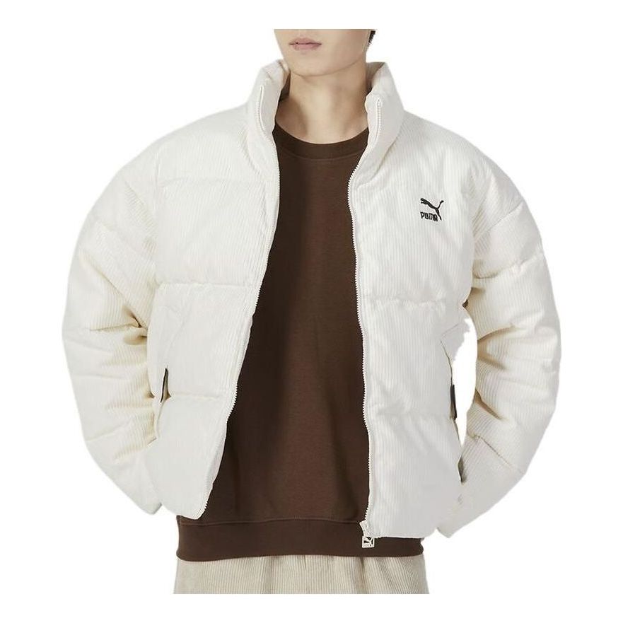 Puffer jakke Puma Corduroy Puffer Jacket Hvid | 535581-65, 0