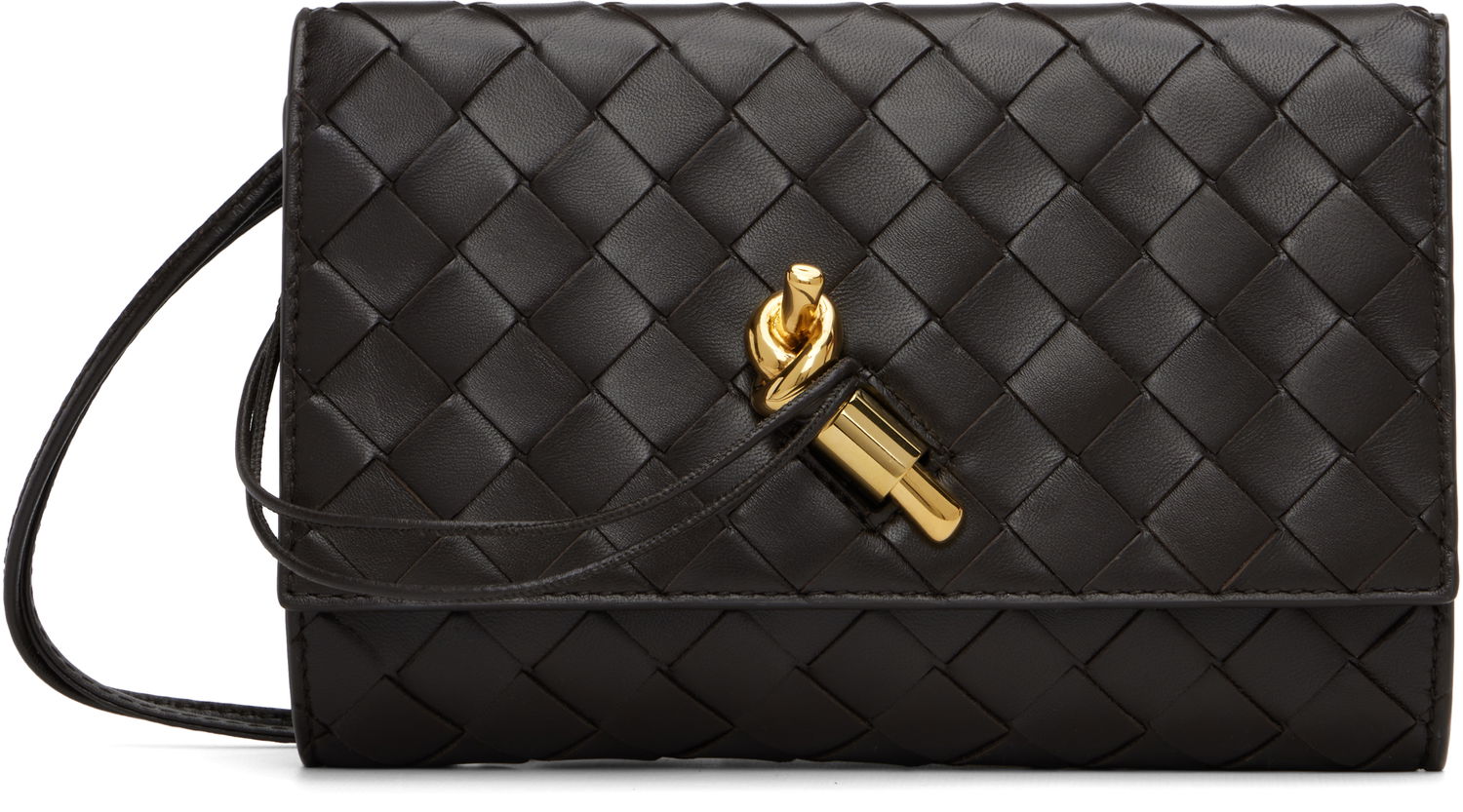 Tegnebog Bottega Veneta Bottega Veneta Andiamo Intrecciato Leather Wallet on a Strap Brun | 836940 VCPP2, 0