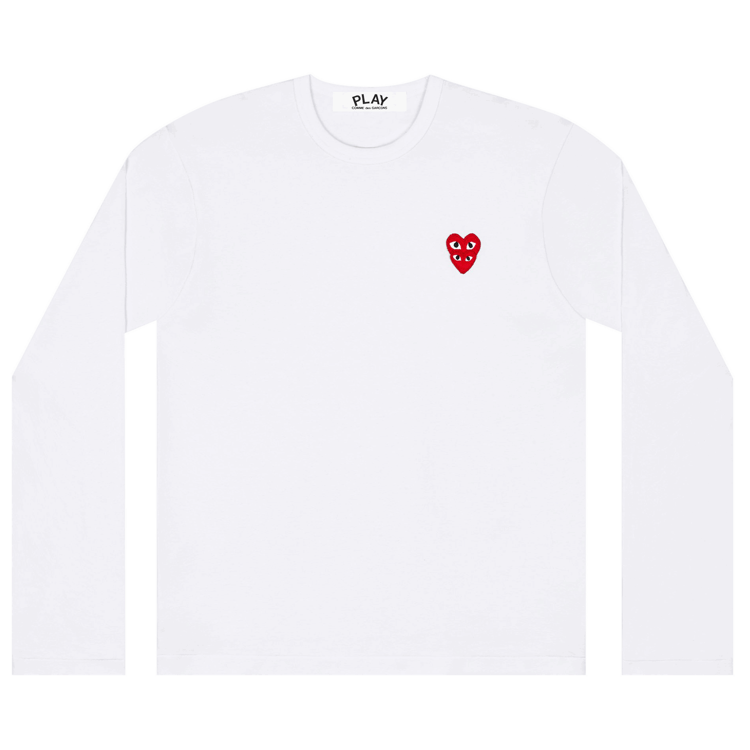 T-shirt Comme des Garçons PLAY Double Heart Long-Sleeve T-Shirt Hvid | AZ T292 051 2, 0