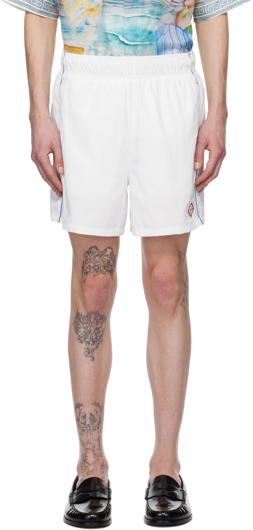 Badetøj Casablanca Casablanca Midnight Acropolis Windbreaker Shorts Hvid | MPS25-TR-029-01
