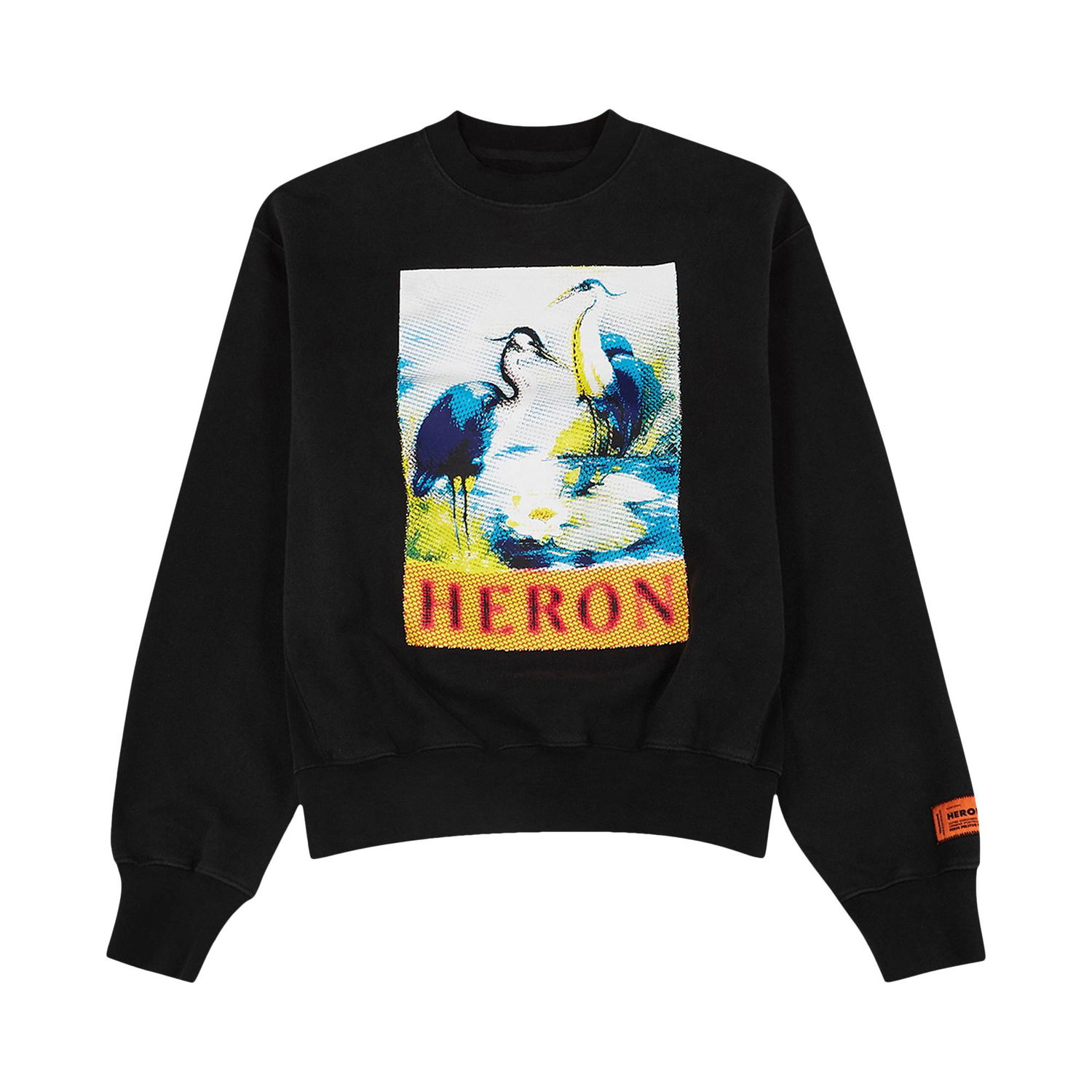 Sweatshirt HERON PRESTON Halftone Heron Crewneck Sort | HMBA020F22JER0091046, 1