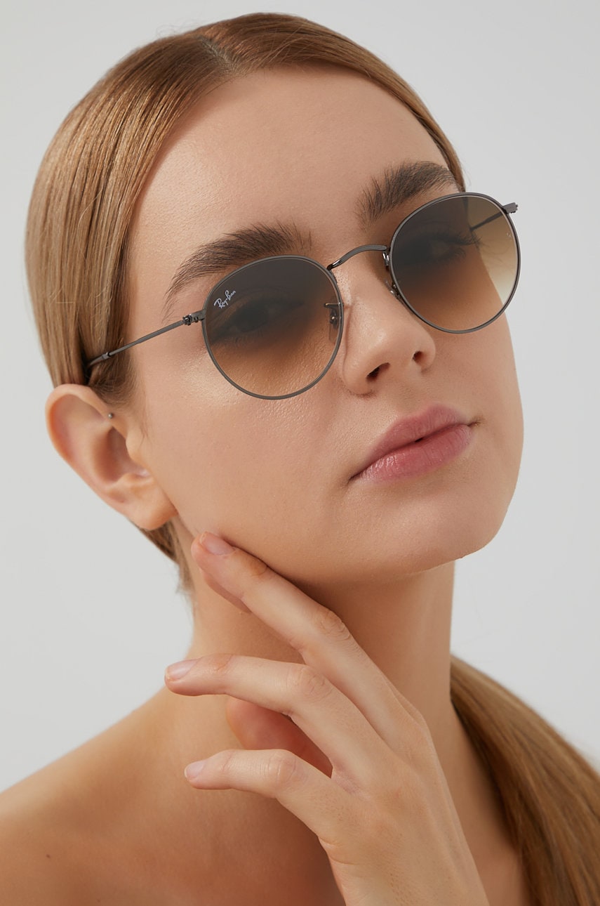 Solbriller Ray-Ban Ray-Ban Round Metal Sunglasses Grå | 0RB3447N.004/51.53.D, 0