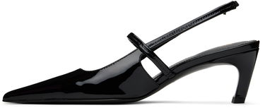 Sneakers og sko TOTEME Sharp Patent Slingback Heels Sort | 251-WAS821-LE0091, 2