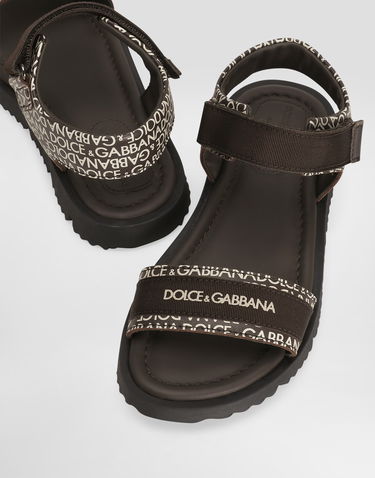 Tilbehør Dolce & Gabbana Dolce & Gabbana Calfskin Logo Print Sandals Brun | DA5207AX182HMXCK, 3