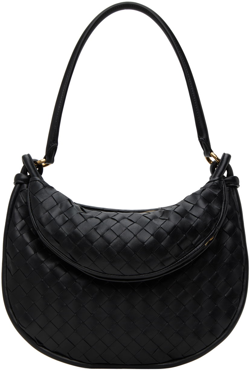 Skuldertaske Bottega Veneta Medium Gemelli Leather Shoulder Bag Sort | 764281 VCPP1