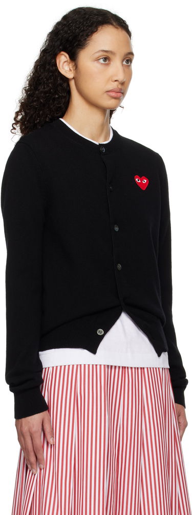Sweater Comme des Garçons COMME des GARÇONS PLAY Heart Cardigan Sort | AX-N007-051, 1