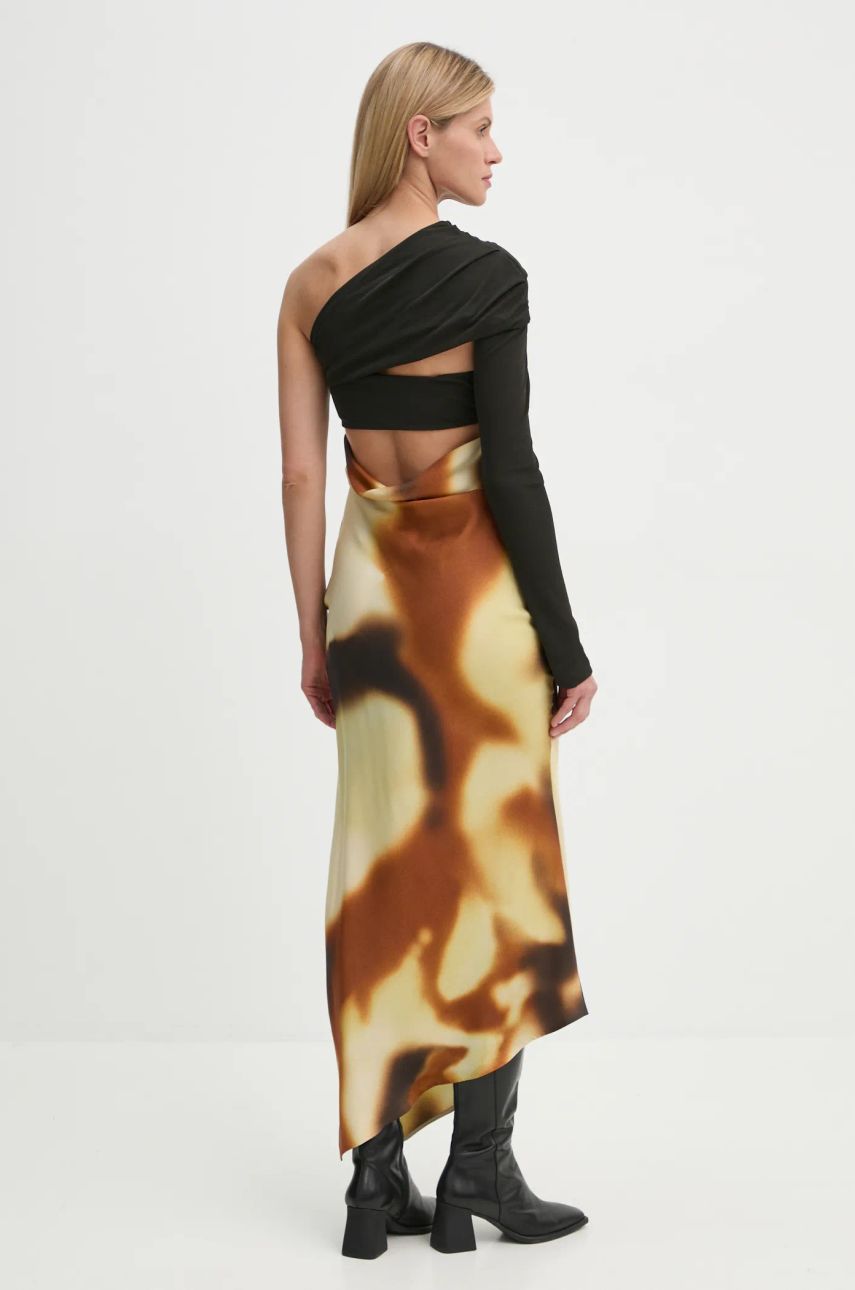Kjole Nanushka One-shoulder Maxi Dress with Abstract Print Flerfarvet | NW24FWDR41050, 1