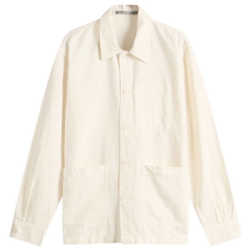 Skjorte NORSE PROJECTS Julian Cotton Linen Overshirt, Size Large Hvid | N40-0823-0219