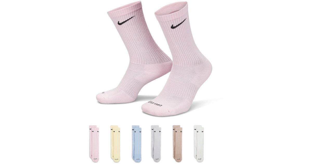 Sokker Nike Everyday Plus Cushioned Crew Socks (6 Pairs) Lyserød | sx6897-906, 1