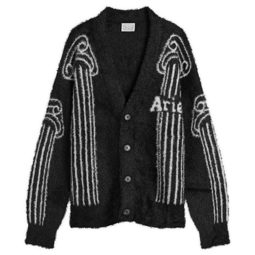 Sweater Aries Oversized Chenille Column Knit Cardigan, Size Large Sort | AR20040-BLK